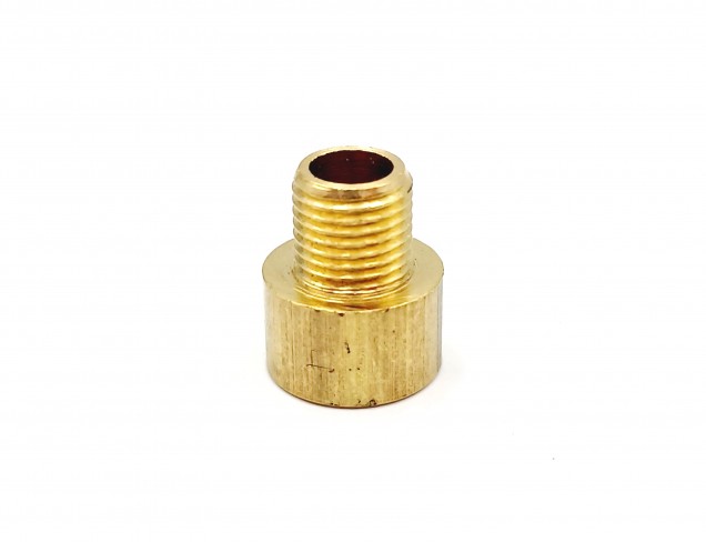 SOLID BRASS REDUCER 13MM FEMALE TO 10MM MALE