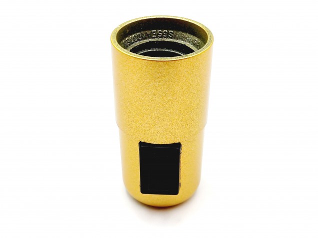 Bakelite switched lamp holder ES E27 Plain skirt gold 10MM base thread 