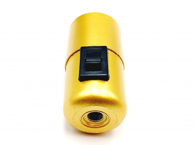 Bakelite switched lamp holder ES E27 Plain skirt gold 10MM base thread 