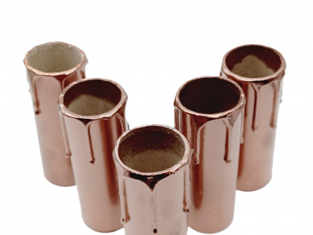 Candle Tubes copper Drip Card 100mm x 32mm 5 pack