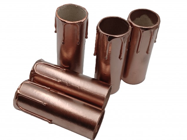 Candle Tubes copper Drip Card 100mm x 32mm 5 pack