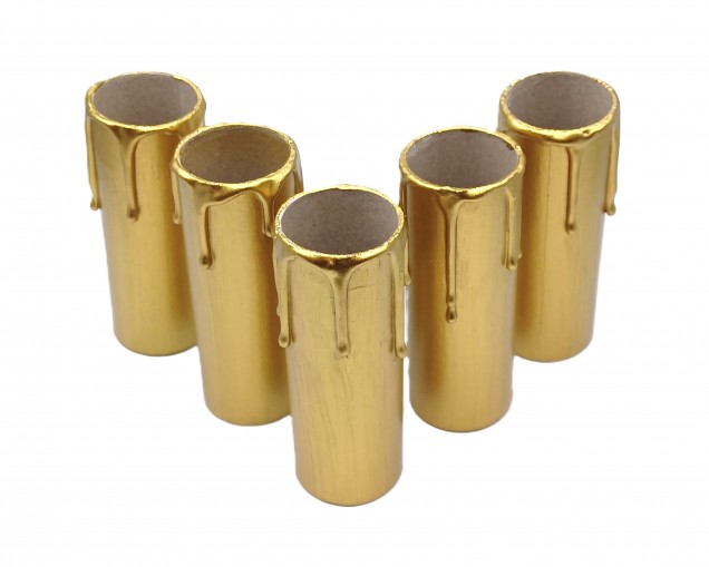 Candle Tubes gold Drip Card 100mm x 32mm 5 pack