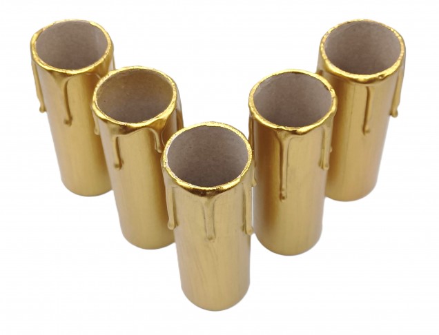 Candle Tubes gold Drip Card 100mm x 32mm 5 pack