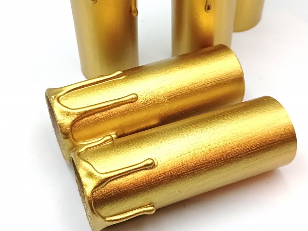 Candle Tubes gold Drip Card 100mm x 32mm 5 pack