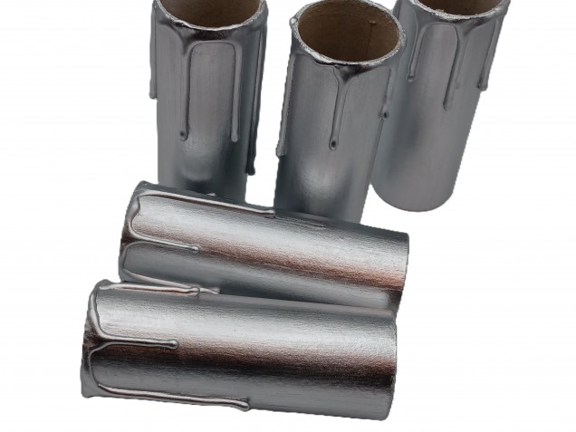 Candle Tubes silver Drip Card 100mm x 32mm 5 pack