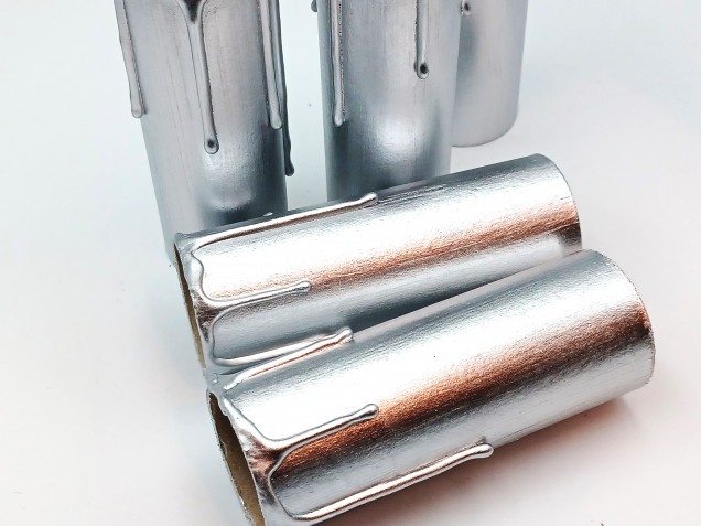 Candle Tubes silver Drip Card 100mm x 32mm 5 pack