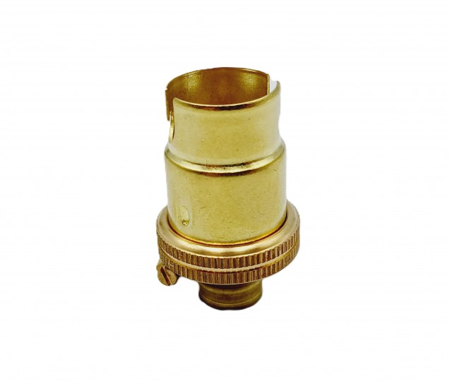 Brass plated bulbholder lamp holder SBC  B15 PLAIN SKIRT 10mm Thread