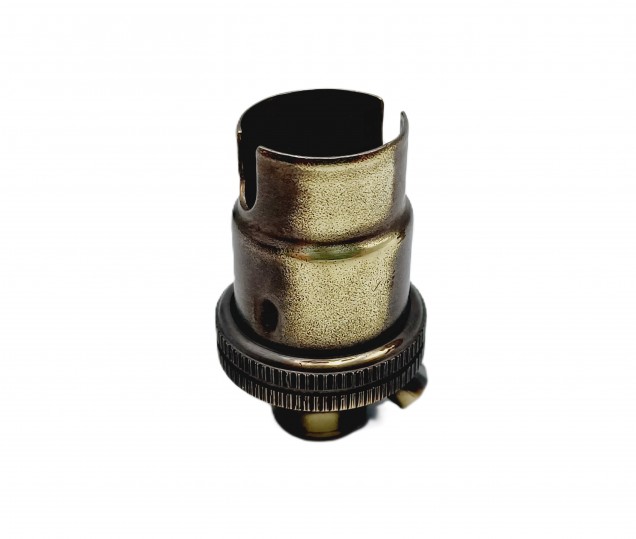 Brushed Antique lamp holder SBC B15 plain skirt 10mm base Thread 