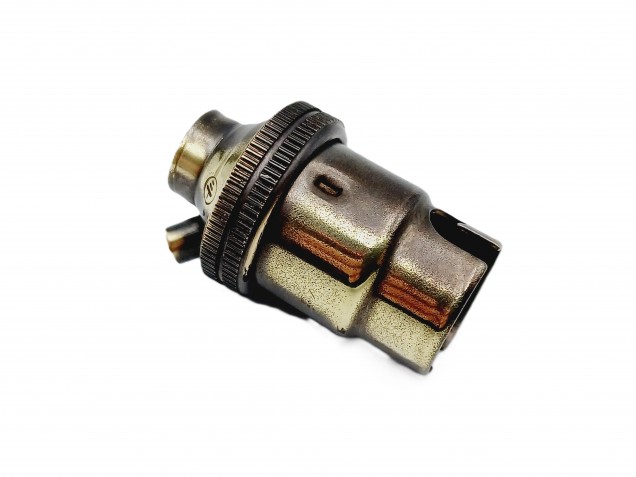 Brushed Antique lamp holder SBC B15 plain skirt 10mm base Thread 