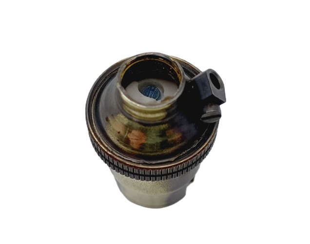 Brushed Antique lamp holder SBC B15 plain skirt 10mm base Thread 