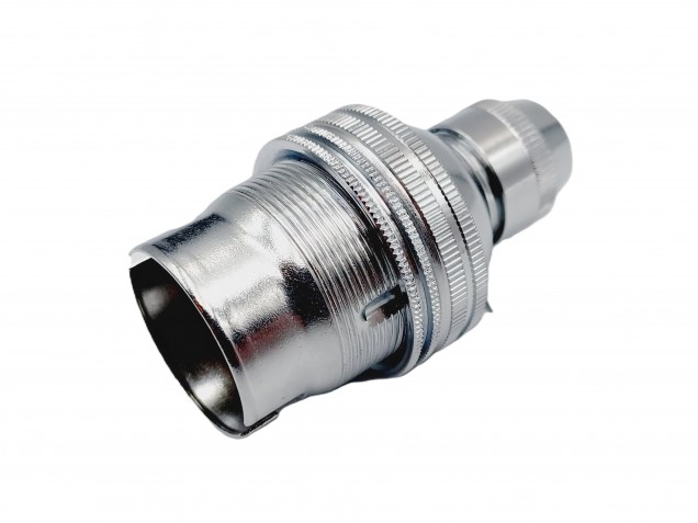 Lamp holder with cord grip B22 chrome