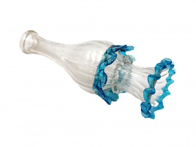 Murano Chandelier Stem Glass Turquoise and Clear 