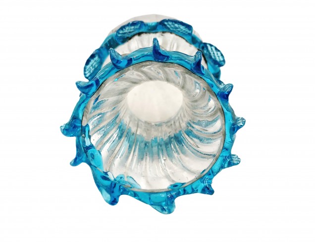 Murano Chandelier Stem Glass Turquoise and Clear 