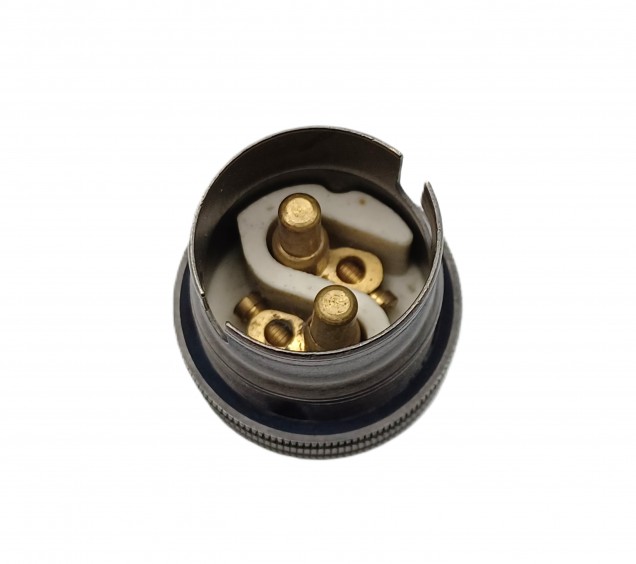 Dark bronze lamp holder with black cord grip threaded skirt 