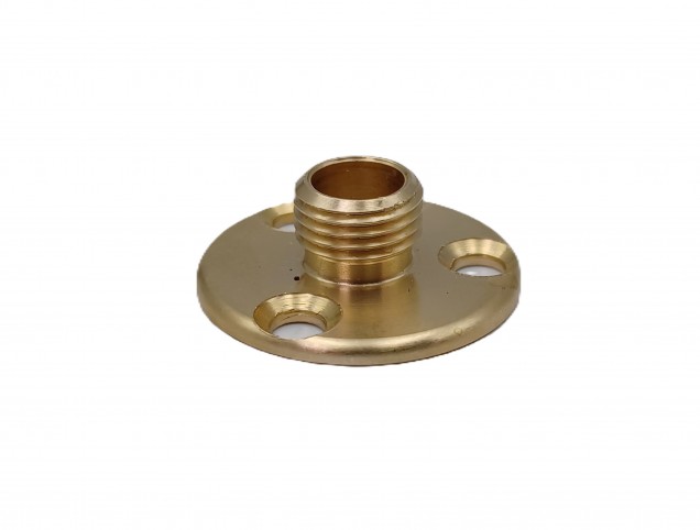 Raw Solid Brass Mounting Plate for Lampholders 10mm metric thread 25mm wide