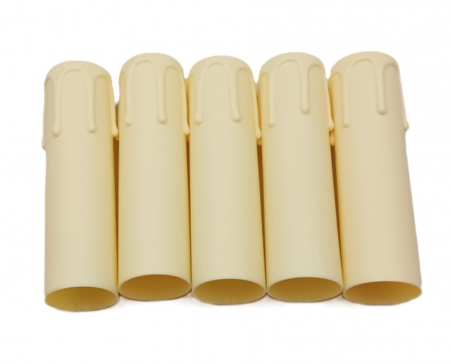 Candle Tube Ivory Drip Plastic 90mm x 27mm