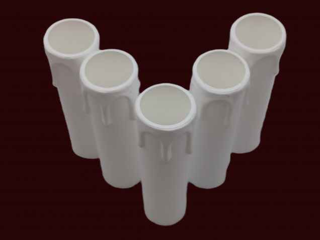 Candle Tube White Drip Plastic 100mm x 24mm