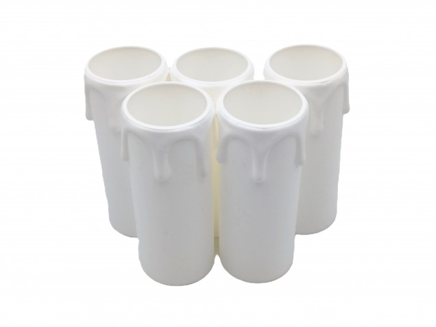 Candle Tube White Drip Plastic 70mm x 26mm