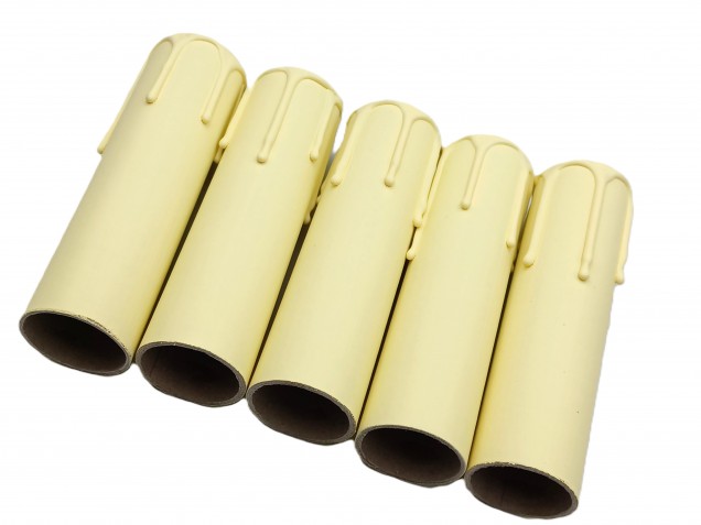 Candle Tubes cream Drip Card 130mm x 32mm 5 pack 