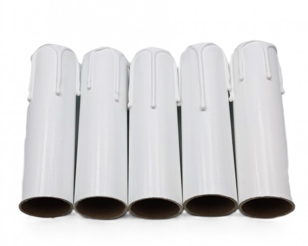 Candle Tubes white Drip Card 130mm x 32mm 5 pack 
