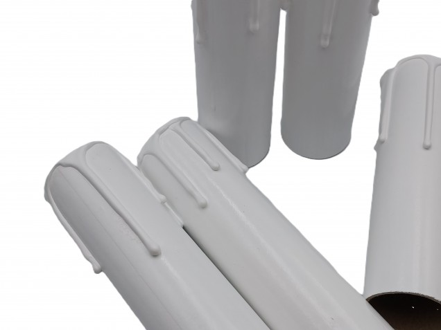 Candle Tubes white Drip Card 130mm x 32mm 5 pack 