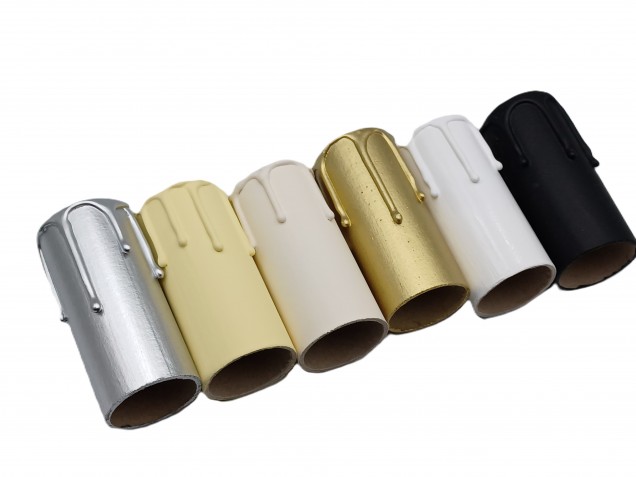 Candle Tubes black Drip Card 80mm x 32mm 5 pack