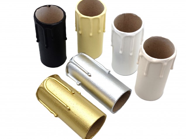 Hand made candle Tubes white Drip Card 80mm x 32mm 5 pack 