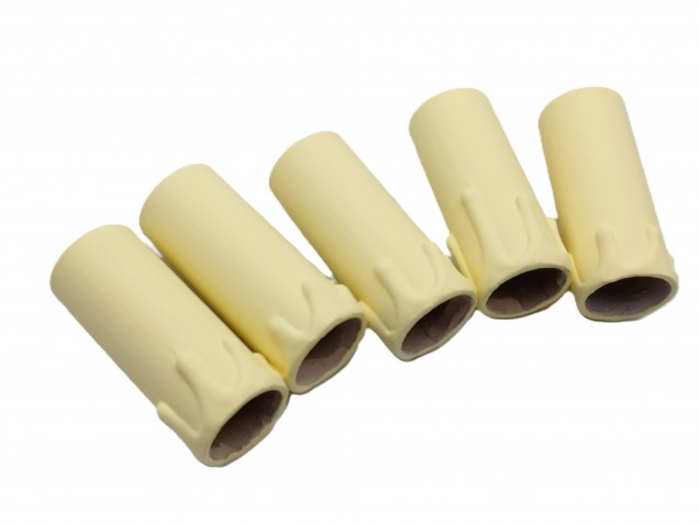 Chandelier Candle Tubes cream Drip Card 65mm x 24mm 5 pack 