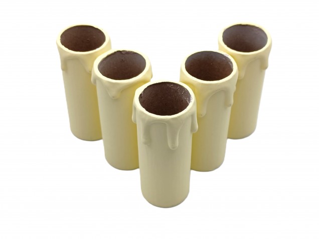 Chandelier Candle Tubes cream Drip Card 65mm x 24mm 5 pack 
