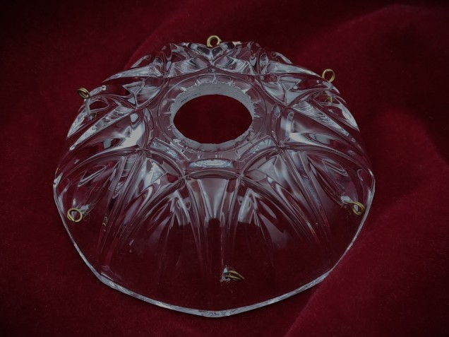 Vintage chandelier glass pan bobeche dish Approx. 103mm width 6 pin holes