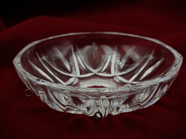 Vintage chandelier glass pan bobeche dish Approx. 103mm width 6 pin holes