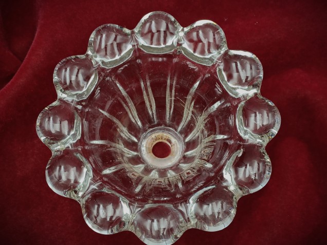 RARE VINTAGE CHANDELIER GLASS TOP CANOPY