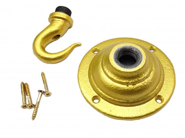 Gold chandelier hook heavy duty cast iron ceiling hook and screws