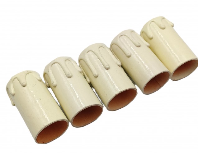 Candle Tubes  Cream Drip Card 55mm x 26mm 5 pack
