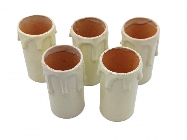 Candle Tubes  Cream Drip Card 55mm x 26mm 5 pack