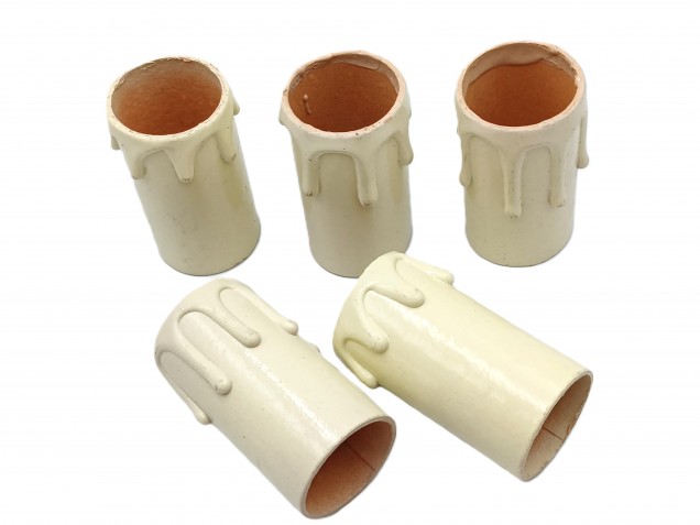 Candle Tubes  Cream Drip Card 55mm x 26mm 5 pack