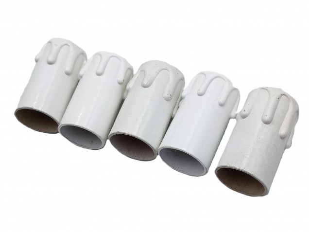 Candle Tubes  White Drip Card 55mm x 26mm pack of 5