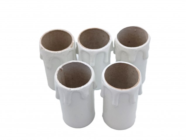 Candle Tubes  White Drip Card 55mm x 26mm pack of 5