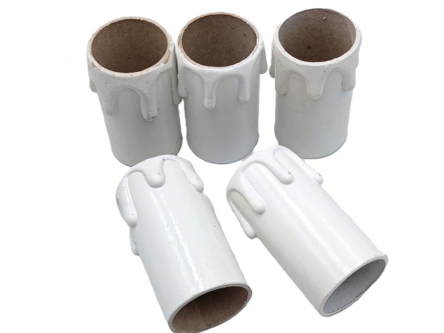 Candle Tubes  White Drip Card 55mm x 26mm pack of 5