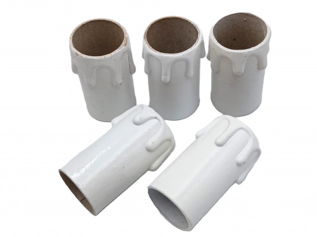 Candle Tubes  White Drip Card 55mm x 26mm pack of 5
