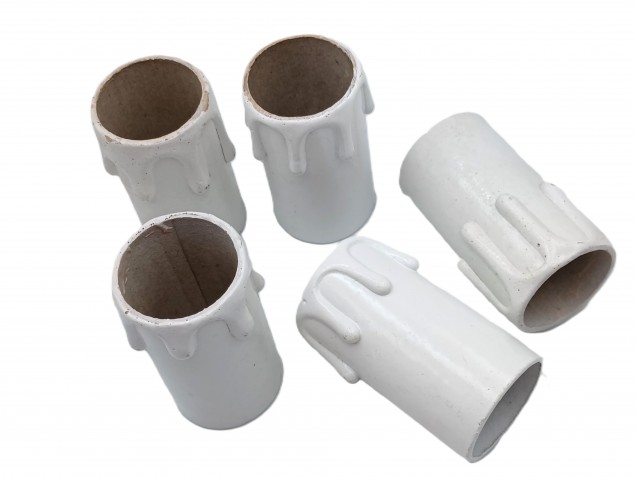 Candle Tubes  White Drip Card 55mm x 26mm pack of 5