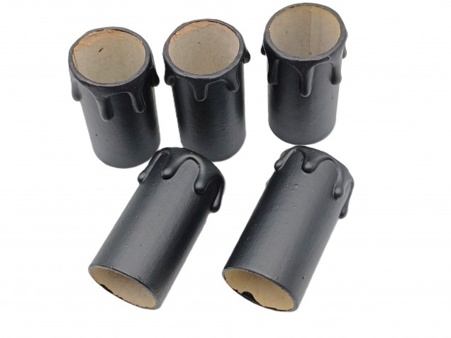 Candle Tubes Black Drip Card 55mm x 26mm pack of 5