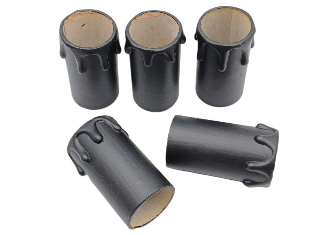 Candle Tubes Black Drip Card 55mm x 26mm pack of 5