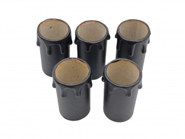 Candle Tubes Black Drip Card 55mm x 26mm pack of 5