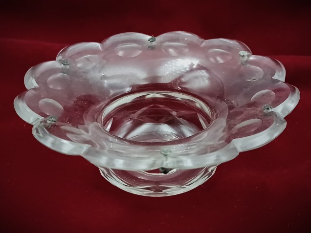 Chandelier parts handcut glass bobeche 