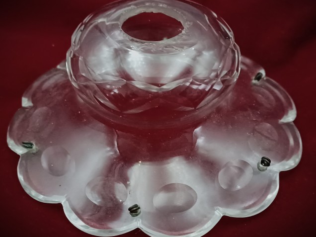 Chandelier parts handcut glass bobeche 