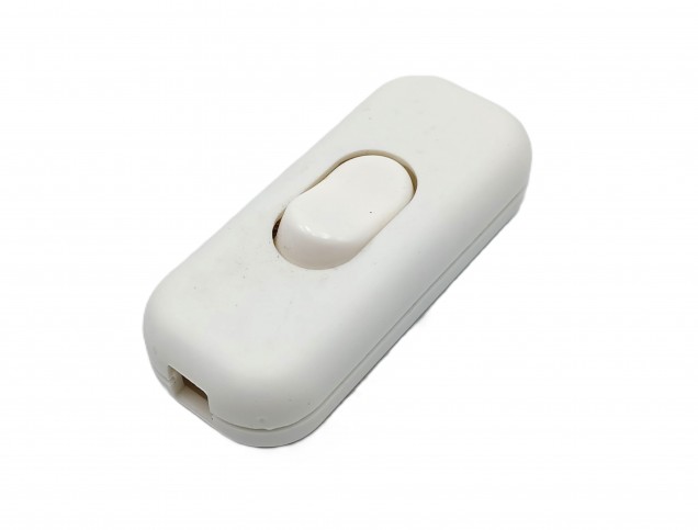 Inline Torpedo lamp switch-light switch 2 or 3 core WHITE