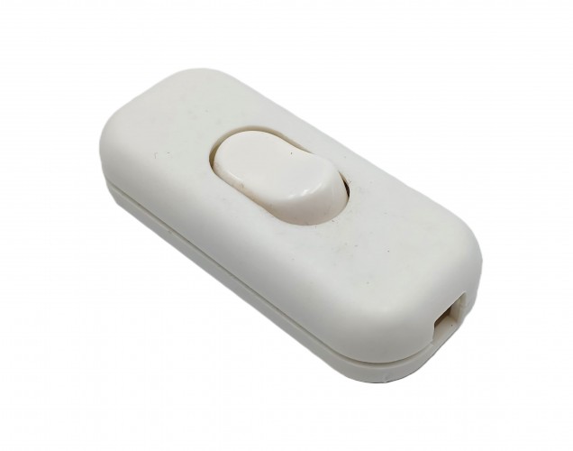 Inline Torpedo lamp switch-light switch 2 or 3 core WHITE