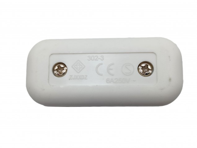 Inline Torpedo lamp switch-light switch 2 or 3 core WHITE