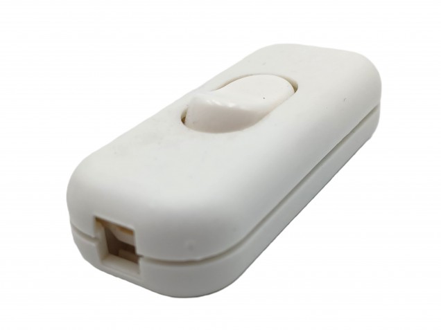 Inline Torpedo lamp switch-light switch 2 or 3 core WHITE